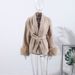 Cozy Belted Wool-Blend Coat – V-Neck Long Sleeve Duster For Autumn & Winter Layering (White/Wine Red/Grey/Brown, S-L)_ecoleips.com