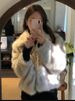 Korean Oversized Faux Fur Coat With Lapel Collar – One-Size Grey Winter Jacket, Trendy Streetwear_ecoleips.com