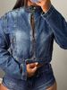 Women's Clothing Women's Casual Two Piece Set Stretch Denim European And American Fashion Long Sleeve For Formal & Casual_ecoleips.com