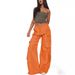 Retro High-Waisted Wide Leg Pants Women's Loose Fitting Casual Cargo Trousers With Pockets Spring/Autumn Regular Size_ecoleips.com