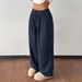 Women's Clothing Women's Corduroy Wide Leg Pants Loose Fit Slimming Flowy Casual Style Autumn For Formal & Casual For Women_ecoleips.com