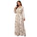 Women's Clothing V Neck Long Sleeve Lace Long Skirt Robe Dress_ecoleips.com