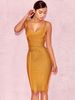 Bandage Deep V-Neck Waistband, Sexy Tight Bandage Cocktail Party Dress, Women's Clothing_ecoleips.com