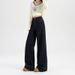2025 Spring And Autumn New Denim Blue Non-Fading Jeans For Women American Retro Loose Casual Slightly Flared_ecoleips.com