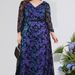 Women's Plus Size Flocked Metallic Elegant Evening Dress Prom Dress Party Dress Bridesmaid Dress_ecoleips.com