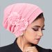 Women's Clothing Fashion Elastic Muslim Hat Pleated Turban Indian Hat Retro Side Flower Women's Headband Hat_ecoleips.com