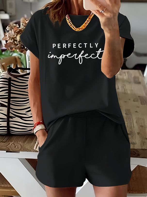 Women’s 2 Piece Outfit Set – Oversized Graphic T-Shirt And Biker Shorts Matching Set, Casual Summer Lounge Tracksuit For Daily Wear-318_ecoleips.com