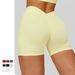 Women's Seamless Knitted Yoga Shorts V Shaped Waistband Quick Drying Fitness Sports Outerwear Tight Fitting Running Pants_ecoleips.com