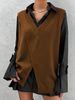 Plus Size V-Neck Knit Vest With Asymmetric Split, Loose Sleeveless Sweater, Casual Layering Top For Women_ecoleips.com