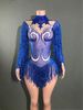Singer Stage Dance Costume Retro Pearl Rhinestone Sexy Long Sleeved Tassel Performance Gown Women's Party Wear_ecoleips.com
