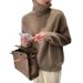 Oversized High Neck Knit Sweater For Women – Cozy Loose-Fit Casual Pullover In 12 Colors (Gray/Beige/Brown/Black/White, S-Xl)_ecoleips.com