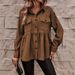 Women's Clothing Women's Commuter Long Sleeved Jacket Autumn And Winter Brown Retro Loose Cardigan Women's Jacket_ecoleips.com