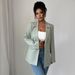 Women's Clothing Elegant Women's Blazer Jacket - Long Sleeve Solid Color Formal Coat For Office & Business (Black, Beige, Khaki, Green) - S/M/L/XL_ecoleips.com