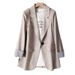 Women's Blazer - Oversized Button-Up Jacket With Princess Sleeves, Trendy Casual Blazer For Spring/Fall_ecoleips.com