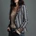 Color Block Stripe Blazer For Women, Slim Fit Casual Business Jacket, Versatile Stretch Blazer For Office And Night Out_ecoleips.com