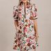 2024 New European And American Women's Fashion Summer Printed V-neck Puff Sleeve Dress_ecoleips.com