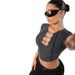 Voya Women's Personalized Trendy T-shirt For Spring/Summer 2026, Short Outerwear, Exposed Umbilical Style Top_ecoleips.com