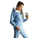 Women's Clothing Autumn and Winter Women's Clothing Hot Style Fleece Fashion Leather Badge Long Sleeve Hooded Casual Sports Suit_ecoleips.com