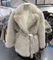 Women’s Belted Faux Fur Coat – Oversized Lapel Jacket With Russian-Style Collar (S/M/L, Coffee/Grey/Beige/Black)_ecoleips.com