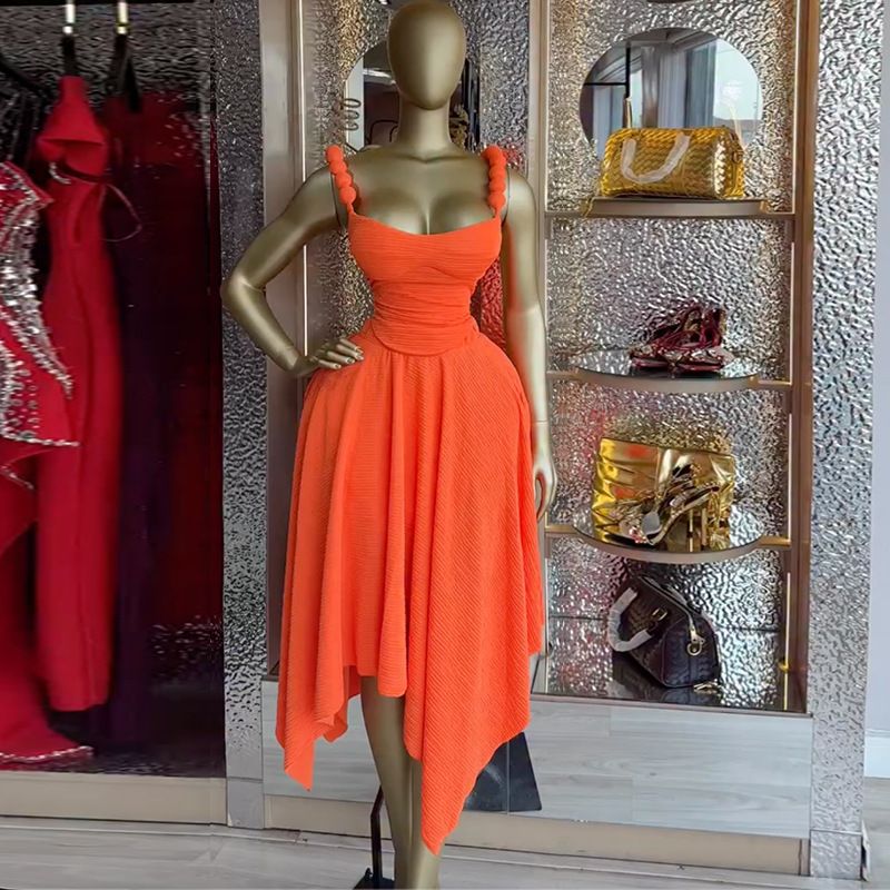 Women's Asymmetric Skirt Set With Designer Sleeveless Top - Spring Fashion Outfit For Casual And Dressy Occasions_ecoleips.com