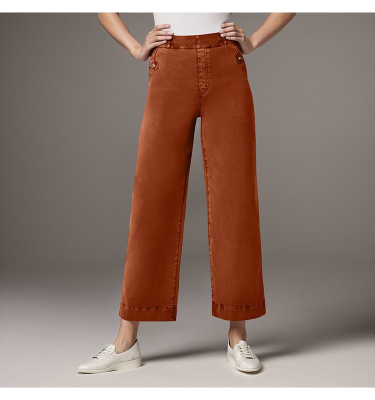 Women's Clothing Loose Straight Wide Leg Nine Point Trousers Jeans_ecoleips.com