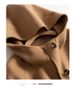 Women's Clothing quality double sided wool coat with hood and short button for women_ecoleips.com