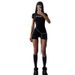 Summer New Women's Tight Fitting Jumpsuit Cross Border European American Style Printed Lettering Casual Shorts 2025_ecoleips.com