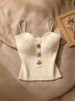 ng2510292 2025 Summer New Style Little Knitted Tube Camisole Vest Inner Women's Outer Wear Sleeveless Beautiful Back Short_ecoleips.com