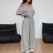 Women's High-Waisted Wide-Leg Sweatpants Solid Color Petite Size Autumn Winter Fashion Set_ecoleips.com