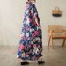 Real Shot Of 2024 Summer V-neck Cotton-linen Plus-size Loose-fitting Artistic Vacation-style Beach Dress, Vintage_ecoleips.com