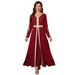 Modest Abaya Dress Elegant Long Sleeve Lace Cover-Up Dress – Flowy Open Front Maxi Robe With Embroidery Details_ecoleips.com