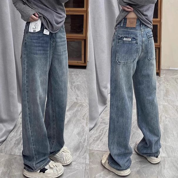 Retro High-Waisted Wide Leg Jeans For Women Loose Fit Slimming Straight Leg Plus Size Spring Autumn Stylish Clothing_ecoleips.com