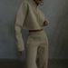 Women's Clothing Solid Color Round Neck Pullover Long Sleeve Sweatshirt Fashionable Casual Pants Suit_ecoleips.com