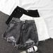 Summer High-Waisted Korean Style Denim Shorts for Women Loose Fit Ripped Tassel A-Line Wide Leg Hot Pants Trendy Brand New Arrival 2026_ecoleips.com