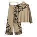 Women's Clothing Two Piece Suits, High End Loose Leopard Print Sweater Pants, Fashionable And Casual Women's Suits_ecoleips.com