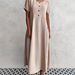 Women's Clothing Casual Loose Long Sleeve V Neck Pocket Party Cotton And Linen Dress For Women_ecoleips.com