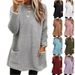 Women's Long Sleeve Pocket Fleece Hoodie - Cozy & Stylish Oversized Pullover Sweatshirt For Casual Wear_ecoleips.com