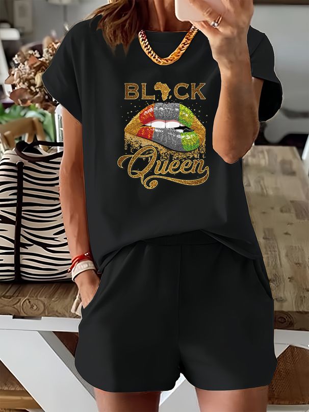 Women’s 2 Piece Outfit Set – Oversized Graphic T-Shirt And Biker Shorts Matching Set, Casual Summer Lounge Tracksuit For Daily Wear-316_ecoleips.com