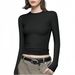 . European And American Cross-Border 2023 Autumn Women's New Solid Color Round Neck Slim Fit Base Shirt Long Sleeve_ecoleips.com