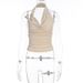 Women Fashion Sexy Backless Halter Neck Cowl Neck Camisole Dress Summer Casual Beach Party Evening Club Mini Dress_ecoleips.com