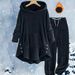 Women's Fleece Hooded Tracksuit Set - Soft & Warm Long Sleeve Top With Pants, Casual Loungewear For Fall & Winter (Multiple Colors & Sizes)_ecoleips.com