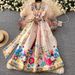 Versatile Wrap Dress With Bow Tie Waist – Elegant V-Neck Balloon Sleeve Dress For Women, Office To Evening Wear_ecoleips.com
