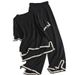 Fashion Two Piece Set Short Sleeved Sweater And High Waist Slim Wide Leg Trousers Contrasting Color Slit Design For Women_ecoleips.com
