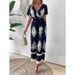 Women's V-neck bat sleeve waist jumpsuit_ecoleips.com