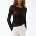 Women's Long Sleeve Slim Fit Round Neck Base Layer Top See Through Sexy Fashion Tee For Autumn Winter American Style_ecoleips.com