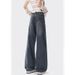 Women's Star Denim Cargo Pants, Autumn American Retro Street Style, Draped High Waist Loose Straight Wide Leg Long_ecoleips.com