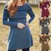 Autumn And Winter New Plush Celebrity Style Printing Long-sleeved Crew Neck Dress Women's Clothing_ecoleips.com