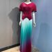 New Pleated Fluorescent Gradient Fashion Suit For Women, Elegant Slim Fit Plus Size Two-Piece Set With High-End Feel_ecoleips.com