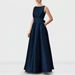 Elegant Navy Blue A-Line Evening Dress for Women Versatile for Parties Performances And Daily Wear_ecoleips.com