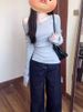 Off Shoulder Long Sleeve T Shirt Women One Shoulder Fitted Basic Plain Tee Shirt Lady Split Casual Top Spring Autumn Winter_ecoleips.com